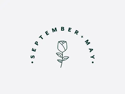 September May Logo branding design flower icon illustration logo modern rose simple type typography vector