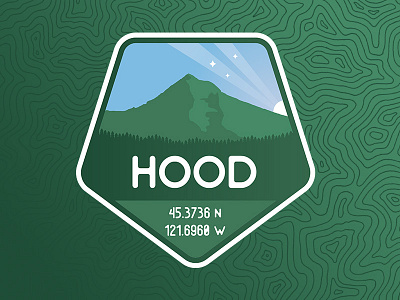 Mt. Hood Badge badge gradient green illustrator logo mountain northwest pnw topography