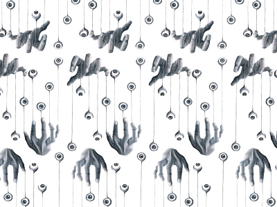 Charcoal Pattern Series 3.0 art branding charcoal design drawing eye eyeball hand drawn illustration pattern puppeteer