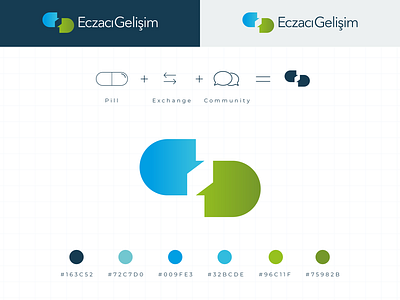 Eczacı Gelişim Logo design healtcare landing page logo logo type pharmacy ui web site