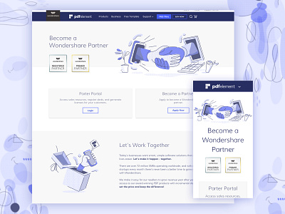 Partner Program - PDFelement / Wondershare abstact hands illustration landing page storytelling textures ui web web ad