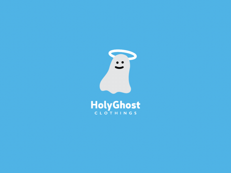 Holyghost Clothing angel animated animation artphabets bycrebulbs clothing holy ghost holyghost clothings interaction logo loop motion graphics