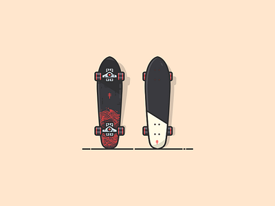 Another Skateboard, a cruiser cruiser flat illustration graphic art graphic design icon icon artwork illustration illustration art illustrator logo minimal skate skate board skate deck skateboard skateboard design skateboard graphics skateboarder vector wave