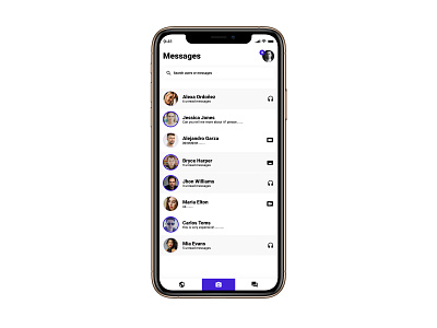 Social Network Messages app appdesign clean app design ios messages messages list social network ui ux white white app