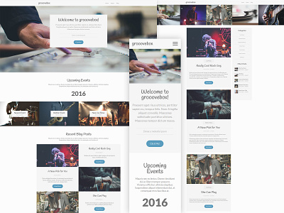 Grooovebox Website blog craft cms events front end development mobile music responsive responsive layout ui web desgin