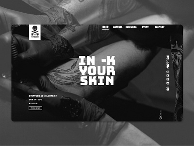 TATTOO WEB SITE adobe xd black and white grid guadalajara tattoo ui ux ui design web web deisgn website