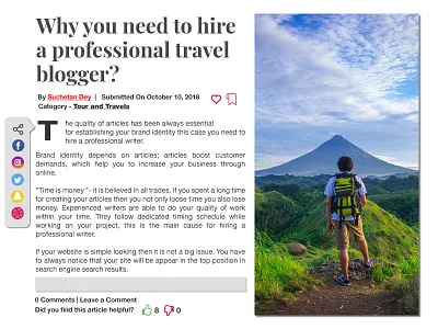 Blog Post design for #dailyui #035 adobe illustrator blog blog post creative design dailyui design icon illustration typography ui ux vector