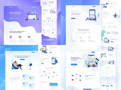 Top 4 Shots 2018 gradient homepage illustration lander landing page ui design ux design web design website