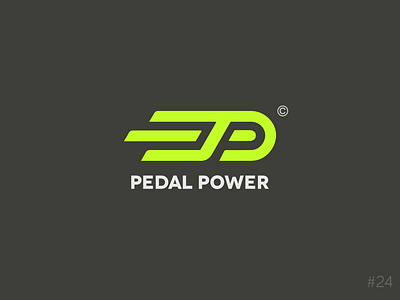 24/50 Daily Logo Challenge | Bicycle Logo - Pedal Power bicycle bike brand branding dailylogochallange design fast geometric green icon lime logo modern monogram movement pedal shop speed store vector