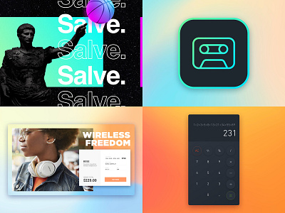 2018 Review app app icon calculator dailyui design dribbble dribbble ball gradient hello sketch top4shots ui web