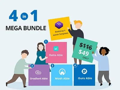 Bootstrap 4 Mega Bundle 2d art admin dashboard admin design admin panel admin template admin theme boostrap admin template bootstrap 4 bootstrap admin bootstrap admin template branding mega bundle sass ui ui ux design vector vector background