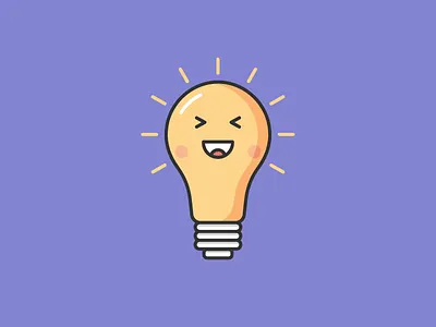 Light Bulb bulb face faces icon illustration light lightbulb lightbulbs spark vector