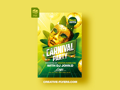 Carnival Party Flyer advertising bar brazil brazilian carnaval carnival flyer carnival party flyer design flyer templates graphic design lounge mardi gras mask masquerade party flyer photoshop poster rio venice