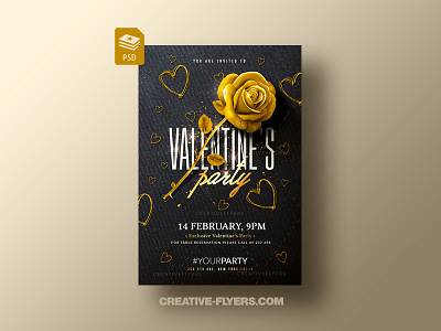 Valentine's Day Flyer Template cards design flyer template flyer templates graphic design heart illustration invitations love party flyer photoshop templates valentine valentines day valentines day card vday