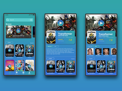 Movie Apps animation app branding design flat icon illustration minimal ui ux vector web website