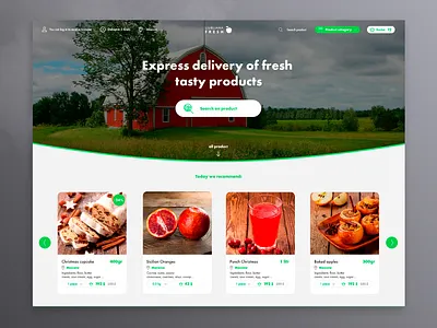 farm marketplace | home page company design farm food home marketplace natural page platform service site ui ux vegetables web web design