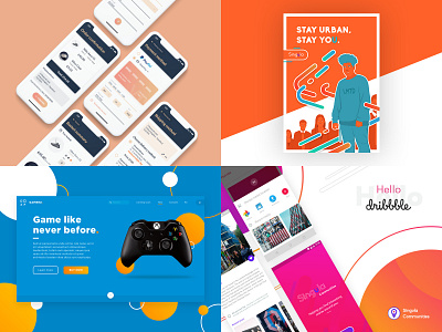 Top 4 shots 2018 android app design branding concept design dribbble flat gaming graphic graphic design material design mockup design poster design typography ui uxui vector visual design web deisgn weekly ui