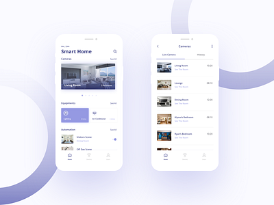 Smart Home App Concept app concept camera card design clean design device devices equipment exploration flat icon smart home ui ux