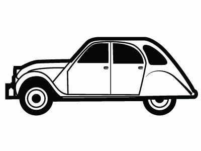 Citroen 2CV Vector Image car drawing illustration monochrome silhouette vector vehicle