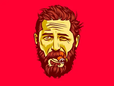 Man with Cigar beard bearded bearded man beardman cigar portrait portrait design tomhardy vector vector art vector artwork