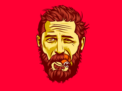 Man with Cigar beard bearded bearded man beardman cigar portrait portrait design tomhardy vector vector art vector artwork