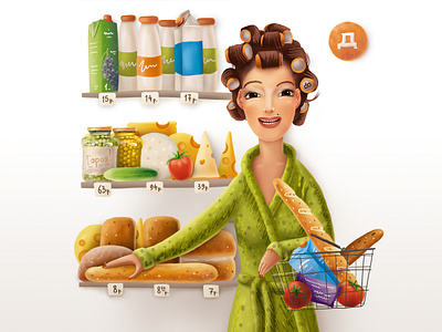 Dixy Supermarkets advert cartoon cg character girl illustration love smile woman