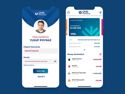 QNB Finansbank App UI/UX animation app branding clean creative dashboard design finance flat illustration logo typography ui ux