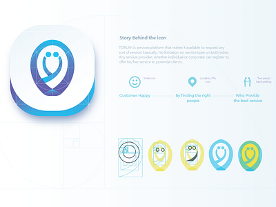Torlak Service finder platform / app blue and white design golden golden section happy icon icon a day icon app icon artwork location logo logo a day map pin ratio smile