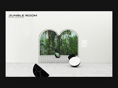 Enter the jungle 3d 3d render brrr jungle room layout layoutdesign mirror mysterious scenography typography web webdesign yf yf studio