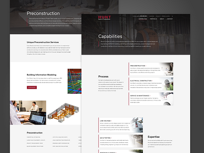 Hunt Capabilities builder capabilities contractor dark darkui design electric listing minnesota ui user experience ux web design website