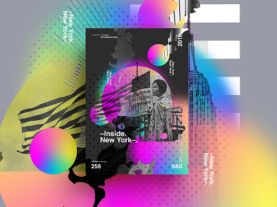 –Inside New York. adobe art cinema4d collage collageart color gradient illustration love newyork photoshop poster posterdesign retro swiss texture type typography usa vector