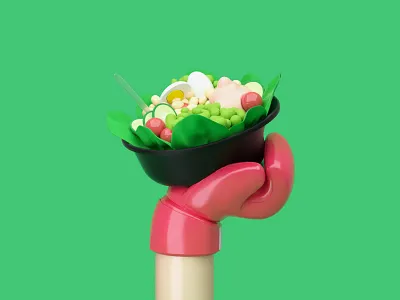 Salad4life c4d design hyperisland illustration octane salad
