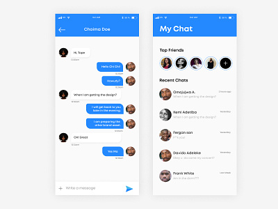 Chat Exploration UI chat chat app design dribbble johnyvino minimal ui ux