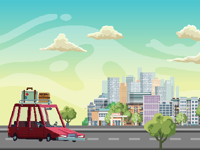 Car paralax effects animation app art branding car character design flat gif illustration illustrator ios logo minimal mobile ui ux vector web website