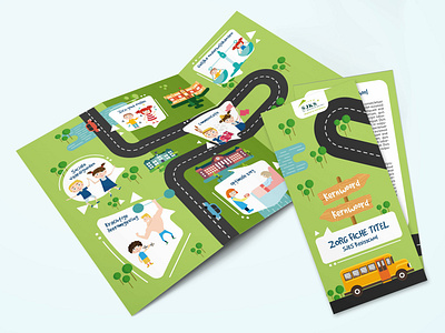 School Flyer belgium branding design flyer graphics illuatration illustration logo map road roadmap school school bus school logo typography vector vehicles