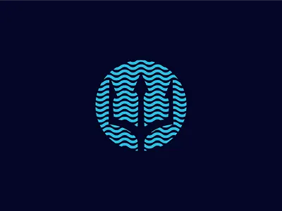 Beyond The Teams Icon branding icon lines logo military navy negative space ocean sea seals trident water waves