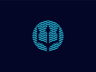 Beyond The Teams Icon branding icon lines logo military navy negative space ocean sea seals trident water waves