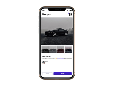 New Post Social Network app appdesign design form form app ios new new post social network ui upload ux white app
