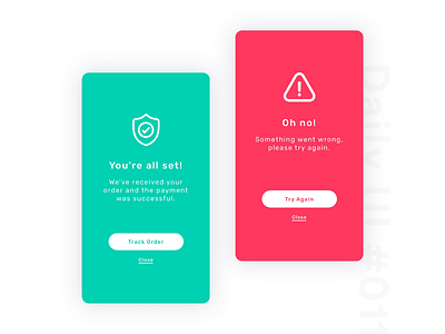 Daily UI #011 - Flash Message 011 dailyui dailyui011 error flashmessage success