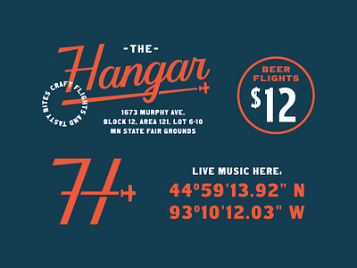 The Hangar Reject 1.3 aviation badge beer branding lockup logo logotype music restaraunt type typography venue