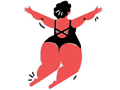 jump for fun beach body body positivity chill freedom fun illustration joy jump relax satisfaction summer swim swimming pool swimsuit woman