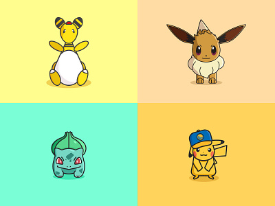 2018 Top 4 Shots cartoon character cute fun gameboy illustration nintendo pokemon vector