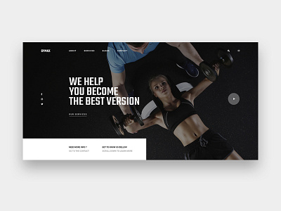 Gymax || Homepage blog clean gym modern pt typography ui ux web