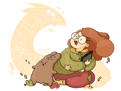 Big monster of fears 2d adobe illustrator artist cartoon character cute doodle fear girl hannahdoodle monster rabbit vector