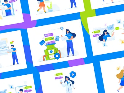 File Sharing Illustration character design filesharing homepage illustration page sharing teamwork transfer web