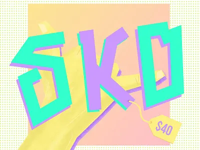 Summer Kick Off gradient hang loose illustration purple summer teal