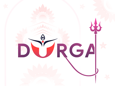 Durga Logo art artwork bengali design durga goddess gradient letter logo logodesign logotype modern art pattern pink purple traditional art typo logo typography u