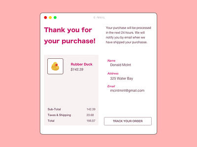 017 Email Receipt 017 dailyui email receipt sketch app typography ui uidesign web design webdesign