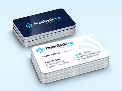 PowerWashPros logo and business card design