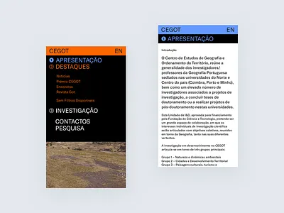 CEGOT - Centre of Studies in Geography and Spatial Planning cosmicode creative design digital geography graphics investigation layout responsive design studio ui ux web website